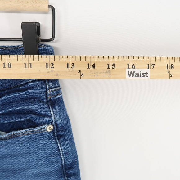 Good American Womens Jeans 4/27 Blue High Rise Straight Cropped Raw Hem Stretch - Picture 4 of 9